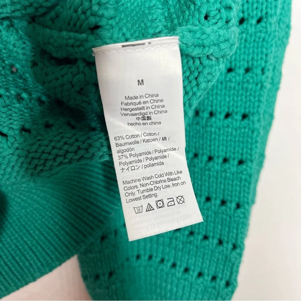 J. Crew Balloon Sleeve Pointelle Crew Neck Pullover Sweater Size Medium - Picture 5 of 7